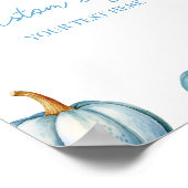 ブルーパンプキン秋秋カスタムパーティー標識 ポスター (角)