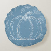 ブルーパンプキン秋秋感謝祭ハロウィーン ラウンドクッション (裏面)