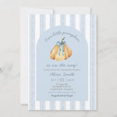 ブルーパンプキ予測できなンボーイベビーシャワー 招待状 (正面)