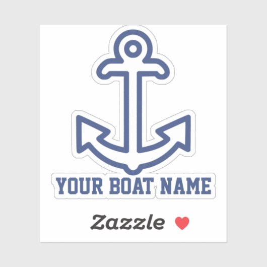 ブルーパーソナライズされたいかりボートデカールシール シール (シート)