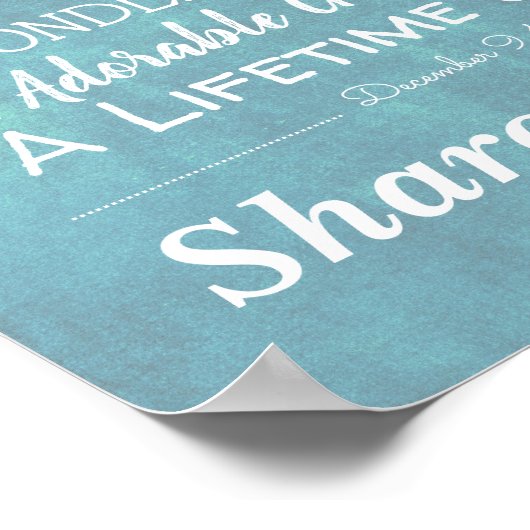 ブルーパーソナライズされたの結婚記念日のマイルストーン ポスター (角)