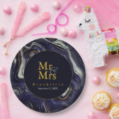 ブルーパーソナライズされたア結婚ゲート氏のミセス ペーパープレート (パーティー)