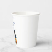 ブルーパーソナライズされたウォーター色ベビードラゴンハロウィーン 紙コップ (左)