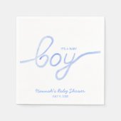 ブルーパーソナライズされたウォーター色ボーイナプキンスだ スタンダードカクテルナプキン (正面)