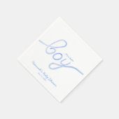 ブルーパーソナライズされたウォーター色ボーイナプキンスだ スタンダードカクテルナプキン (角)