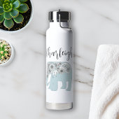 ブルーパーソナライズされたエレガントペイズリー象 ウォーターボトル