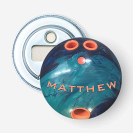 ブルーパーソナライズされたオランボウリングボールボトルオープナー 栓抜き