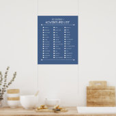 ブルーパーソナライズされたカップルの冒険リストポスター ポスター (キッチン)