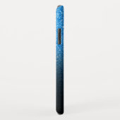 ブルーパーソナライズされたガーリーグリッターブラックグラデーション Case-Mate iPhoneケース (裏面/右)