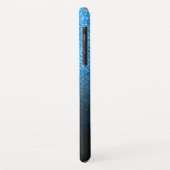 ブルーパーソナライズされたガーリーグリッターブラックグラデーション Case-Mate iPhoneケース (裏面/左)