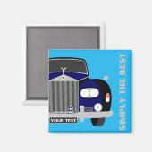ブルーパーソナライズされたクラシックブリティッシュリムジンカー マグネット (正面/裏面)