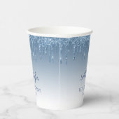 ブルーパーソナライズされたグリッタードリップ18thバースデーパーティー 紙コップ (右)
