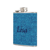 ブルーパーソナライズされたグリッターフラスコ フラスク (左)