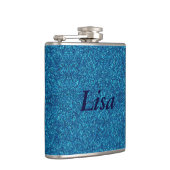 ブルーパーソナライズされたグリッターフラスコ フラスク (右)
