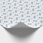 ブルーパーソナライズされたグリッターベビー足ベビーシャワー ラッピングペーパー (角)