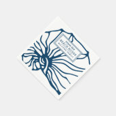 ブルーパーソナライズされたシーシェルパターン – ビーチハウス スタンダードカクテルナプキン (角)