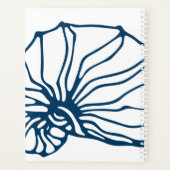 ブルーパーソナライズされたシーシェルパターン – ビーチハウス プランナー手帳 (裏面)