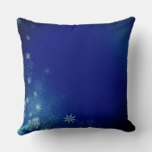 ブルーパーソナライズされたスノーフレーク装飾用クッション クッション (裏面)