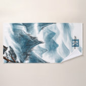 ブルーパーソナライズされたズ転がマウンテンビューバスタオル バスタオル (バスタオル)