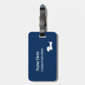 ブルーパーソナライズされたダシュントをテーマにした荷物札 ラゲッジタグ (裏面縦)