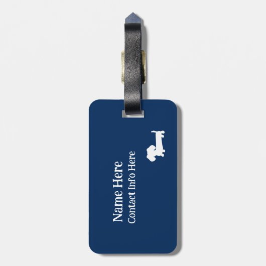 ブルーパーソナライズされたダシュントをテーマにした荷物札 ラゲッジタグ (裏面縦)