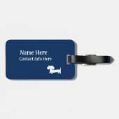 ブルーパーソナライズされたダシュントをテーマにした荷物札 ラゲッジタグ (裏面横)