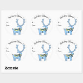 ブルーパーソナライズされたディアホリデー応援ギフトラベル ラウンドシール (シート)