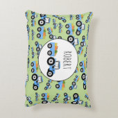 ブルーパーソナライズされたトラクタートラック農作物 アクセントクッション (裏面(縦))