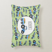 ブルーパーソナライズされたトラクタートラック農作物 アクセントクッション (正面(垂直))