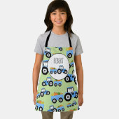 ブルーパーソナライズされたトラクタートラック農作物 エプロン (インサイチュ)