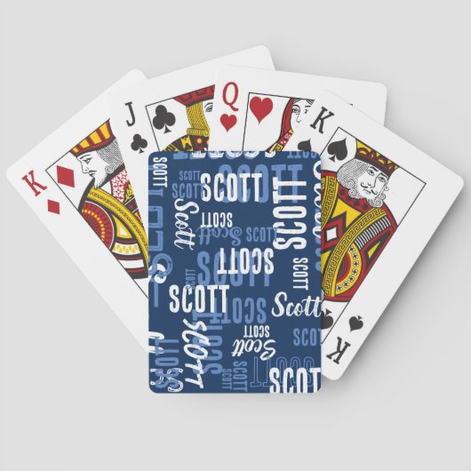 ブルーパーソナライズされたトランプと彼の名前 トランプ (裏面)