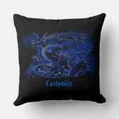 ブルーパーソナライズされたドラゴン装飾用クッション クッション (裏面)