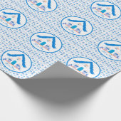 ブルーパーソナライズされたハウス男の子の赤ちゃんシャワー ラッピングペーパー (角)