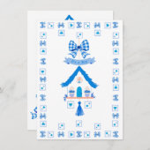 ブルーパーソナライズされたハウス男の子の赤ちゃんシャワー 招待状 (正面/裏面)