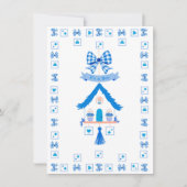 ブルーパーソナライズされたハウス男の子の赤ちゃんシャワー 招待状 (正面)