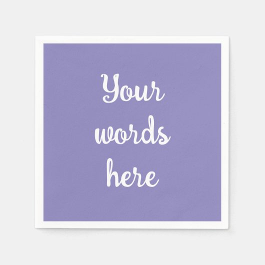 ブルーパーソナライズされたバイオレット紙ナプキンス スタンダードカクテルナプキン (正面)