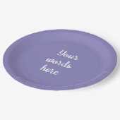 ブルーパーソナライズされたバイオレット紙プレート ペーパープレート (アングル)