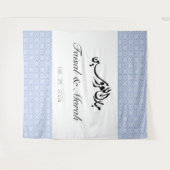 ブルーパーソナライズされたパレスティナ看板タペストリー タペストリー (正面(横))