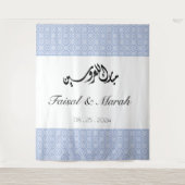 ブルーパーソナライズされたパレスティナ看板タペストリー タペストリー (正面)