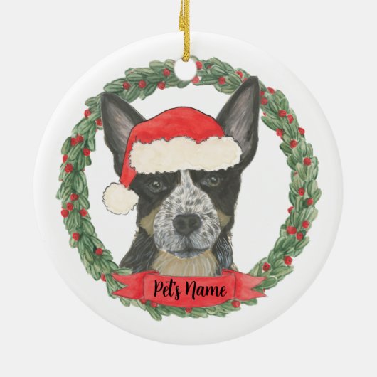 ブルーパーソナライズされたヒーラー セラミックオーナメント (裏面)