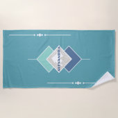 ブルーパーソナライズされたビーチタオル ビーチタオル (正面)