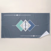 ブルーパーソナライズされたビーチタオル ビーチタオル (正面)