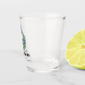 ブルーパーソナライズされたピーコックファーム ショットグラス (右)