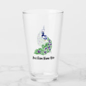 ブルーパーソナライズされたピーコックファーム タンブラーグラス (裏面)
