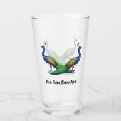 ブルーパーソナライズされたピーコックファーム タンブラーグラス (裏面)