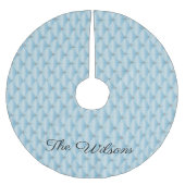 ブルーパーソナライズされたファンシータフテッド ブラッシュドポリエステルツリースカート (正面)