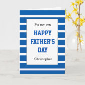 ブルーパーソナライズされたファーザーズデイソン カード (黄色い花)