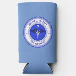 ブルーパーソナライズされたフィジカルセラピーカドゥセウス スリム缶クーラー