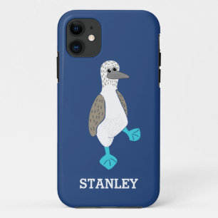 ブルーパーソナライズされたフットの漫画のブービー鳥 iPhone 11 ケース