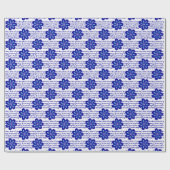 ブルーパーソナライズされたフローライブイブアイアミュレットパターン ラッピングペーパー (フラット)